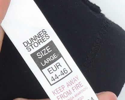 Womens UK Size L Dunnes Stores Black Jersey T-Shirt