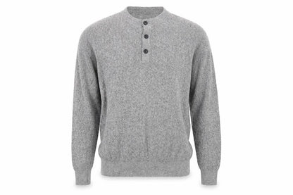 Einrlloris Boys Grey Henley Knit Jumper L Long Sleeve Winter Classic