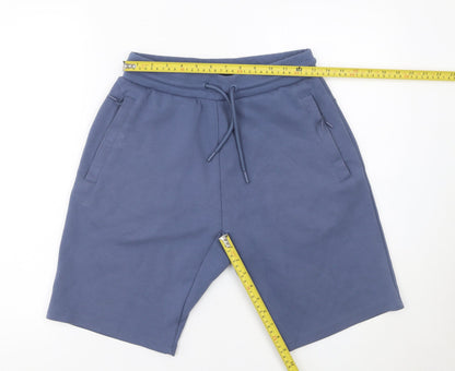 Dunnes Boys Blue Sweat Shorts S Regular Fit Drawstring Pockets