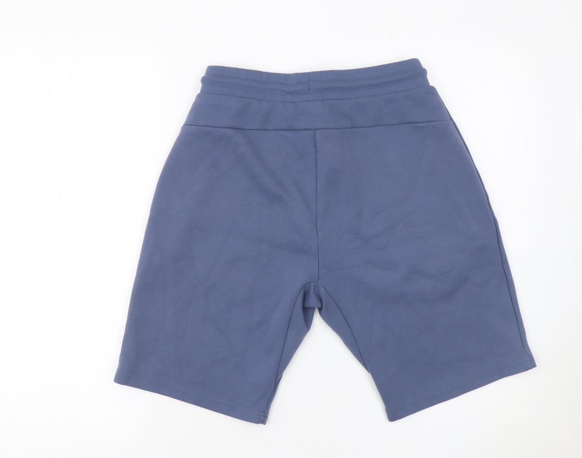 Dunnes Boys Blue Sweat Shorts S Regular Fit Drawstring Pockets