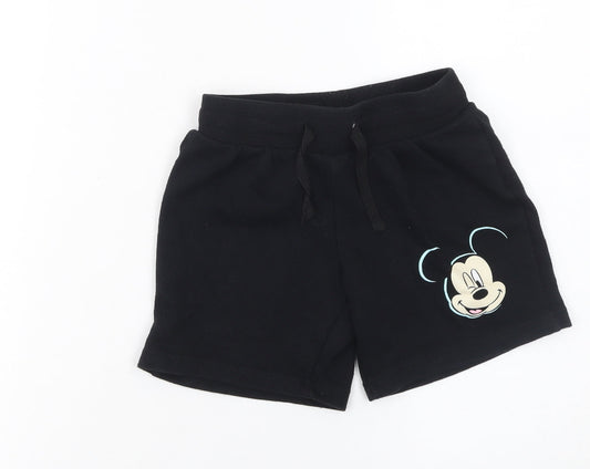 Disney Boys Black Mickey Mouse Sweat Shorts 6-8 Years