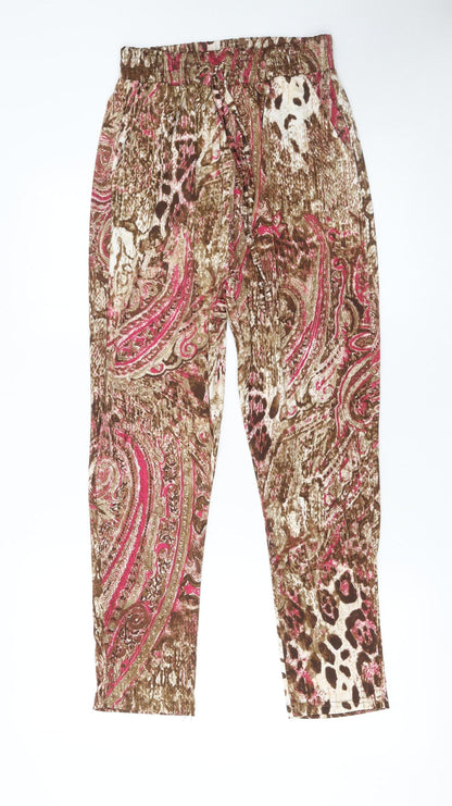 S&W Fashion Women's Multicoloured Paisley Jogger Trousers Size M