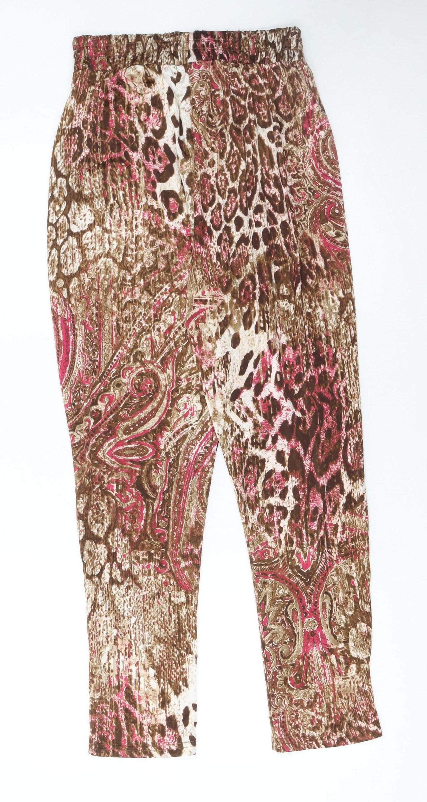 S&W Fashion Women's Multicoloured Paisley Jogger Trousers Size M