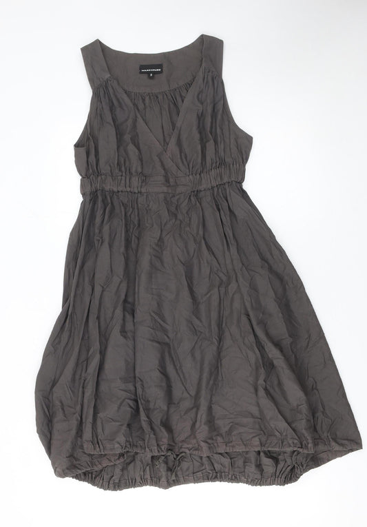 Womens UK Size 10 Warehouse Bubble Hem Dress