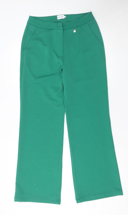 Womens UK Size M Goa Goa Regular Fit Casual Business Green Trousers