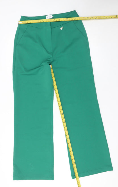 Womens UK Size M Goa Goa Regular Fit Casual Business Green Trousers