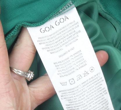 Womens UK Size M Goa Goa Regular Fit Casual Business Green Trousers