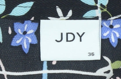 Womens UK Size 8 JDY Black Basic Button-Up