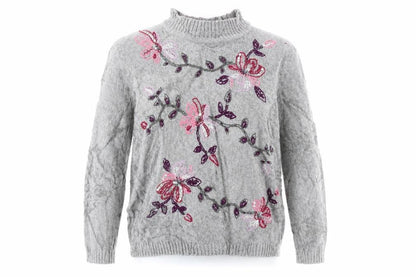 Womens UK Size L Alfred Dunner Grey Pullover Jumper