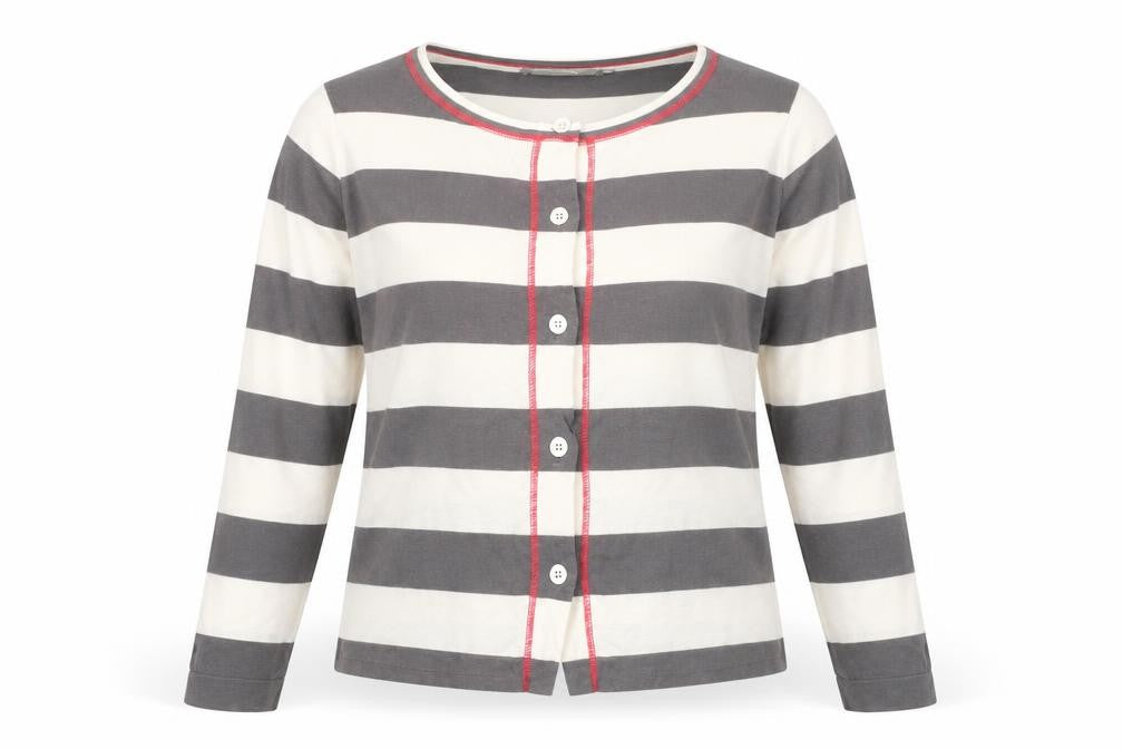 Womens UK Size S Sandwich Grey Cardigan Jumper