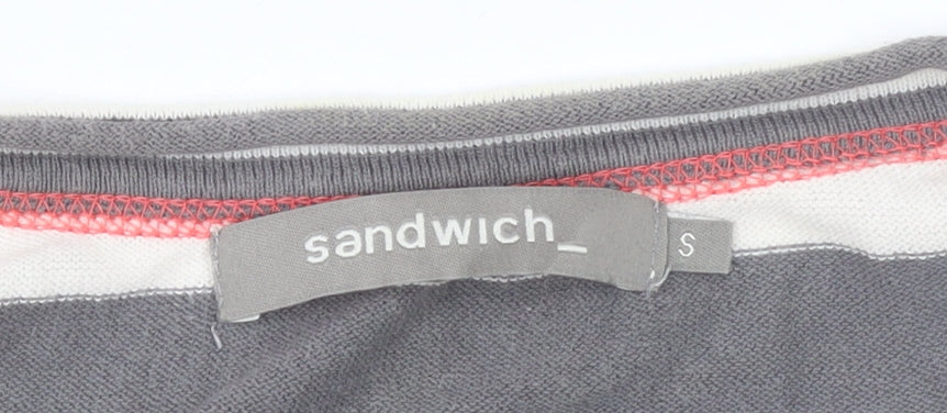 Womens UK Size S Sandwich Grey Cardigan Jumper