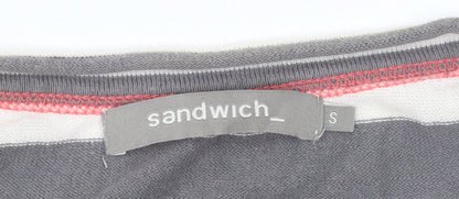 Womens UK Size S Sandwich Grey Cardigan Jumper