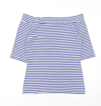 Womens UK Size 10 Matalan Blue Basic T-Shirt