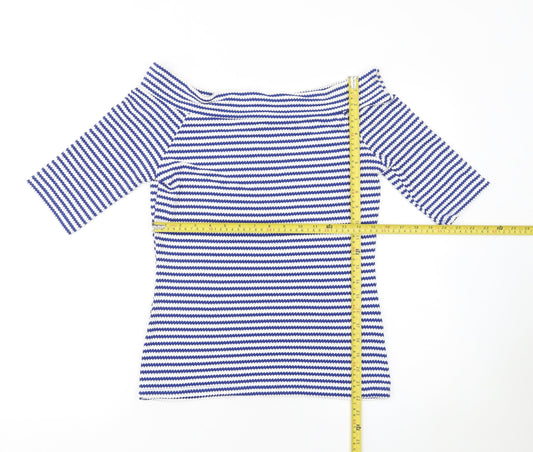Womens UK Size 10 Matalan Blue Basic T-Shirt