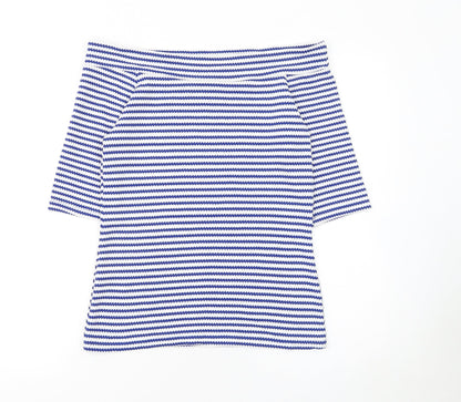 Womens UK Size 10 Matalan Blue Basic T-Shirt