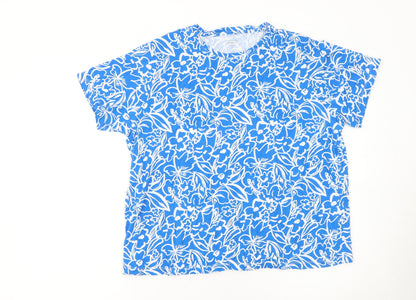 Womens UK Size L Dunnes Stores Blue Basic T-Shirt