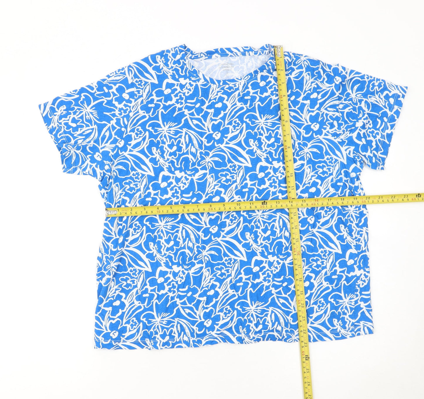 Womens UK Size L Dunnes Stores Blue Basic T-Shirt