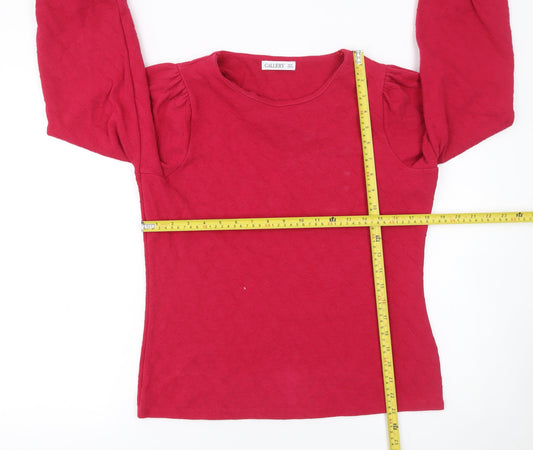 Womens UK Size 12 Gallery Red Basic Blouse