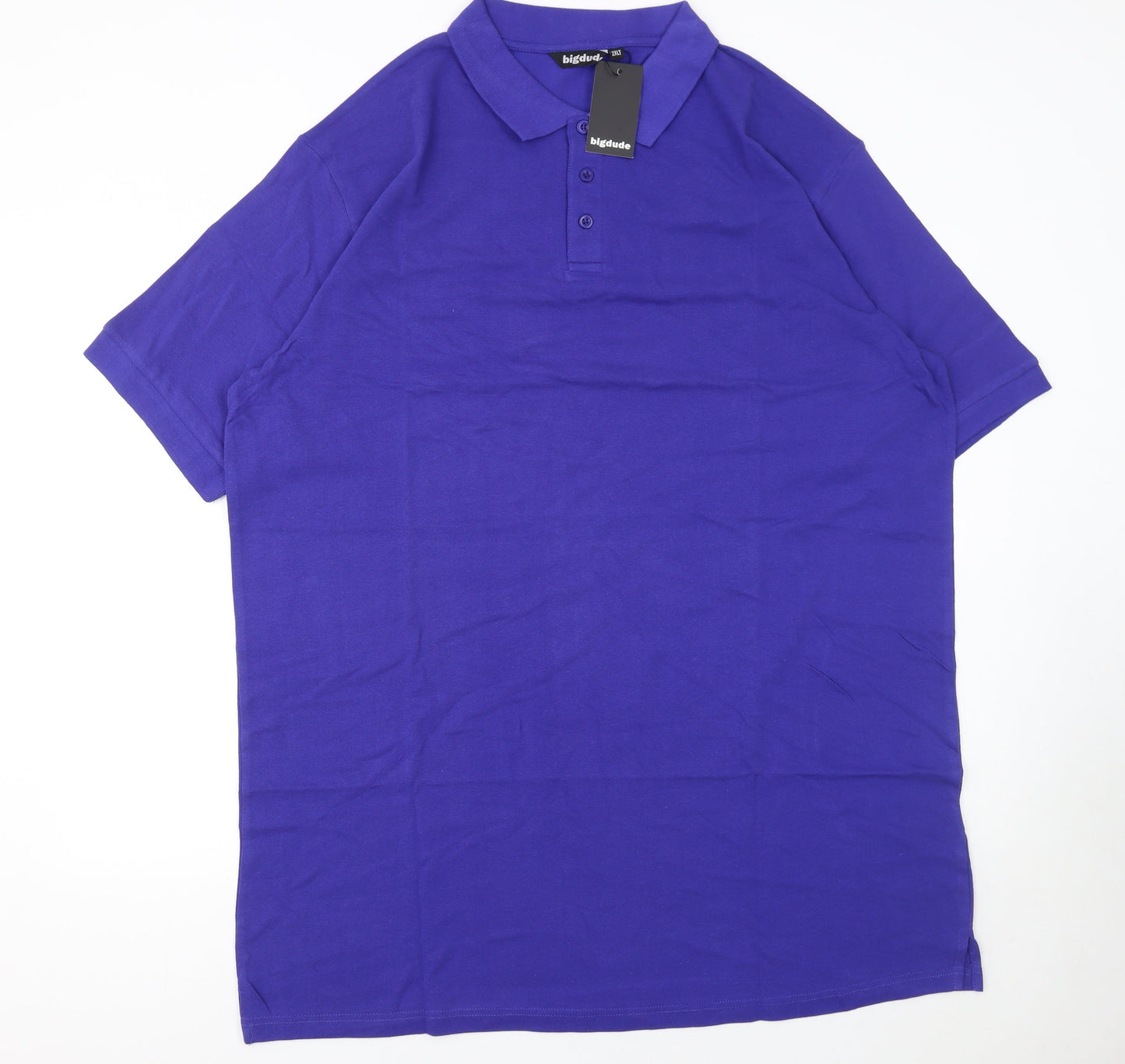 Bigdude Men's Purple 2XLT Cotton Short Sleeve Polo Shirt