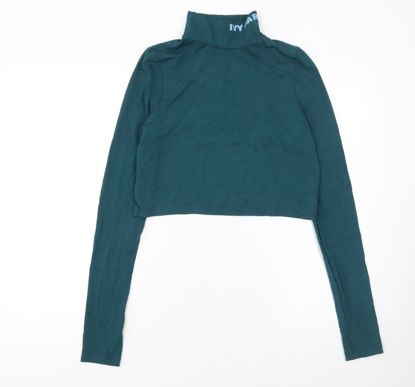 Womens UK Size L IVY PARK Green Cropped T-Shirt