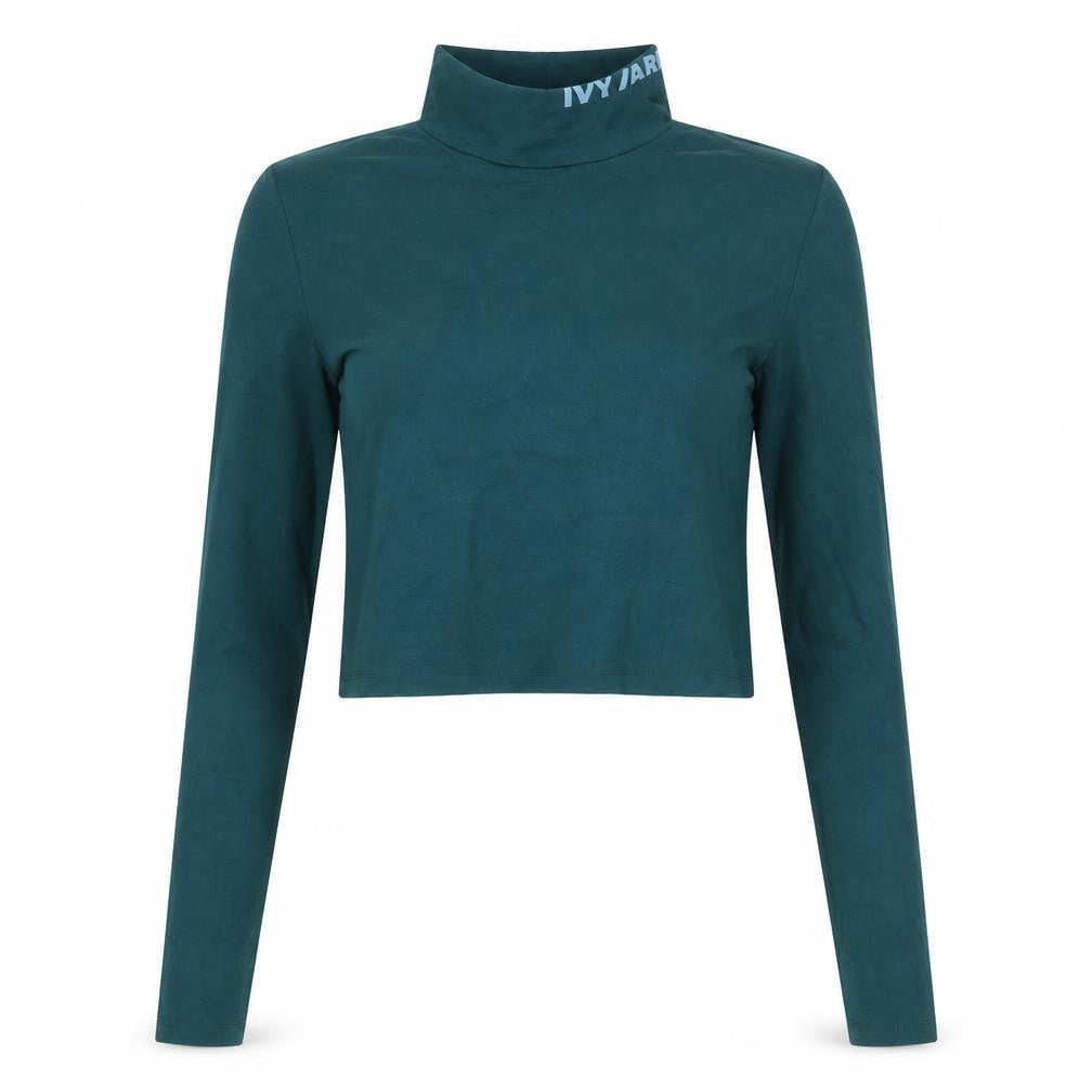 Womens UK Size L IVY PARK Green Cropped T-Shirt