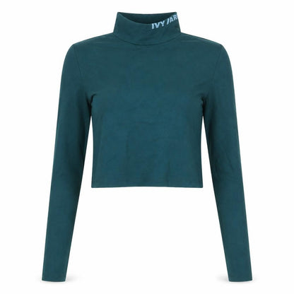 Womens UK Size L IVY PARK Green Cropped T-Shirt