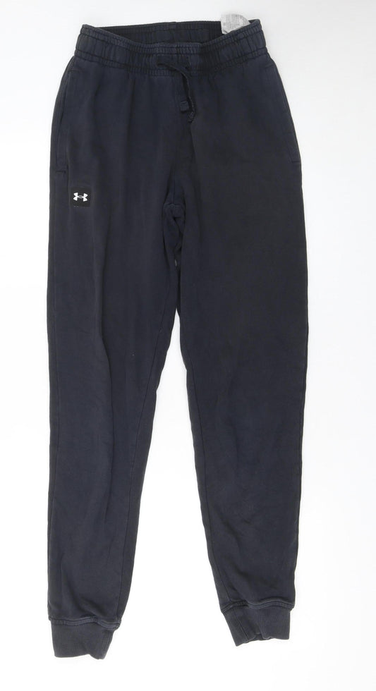 Under Armour Men's Black Jogger Trousers S Relaxed Fit Cotton Blend