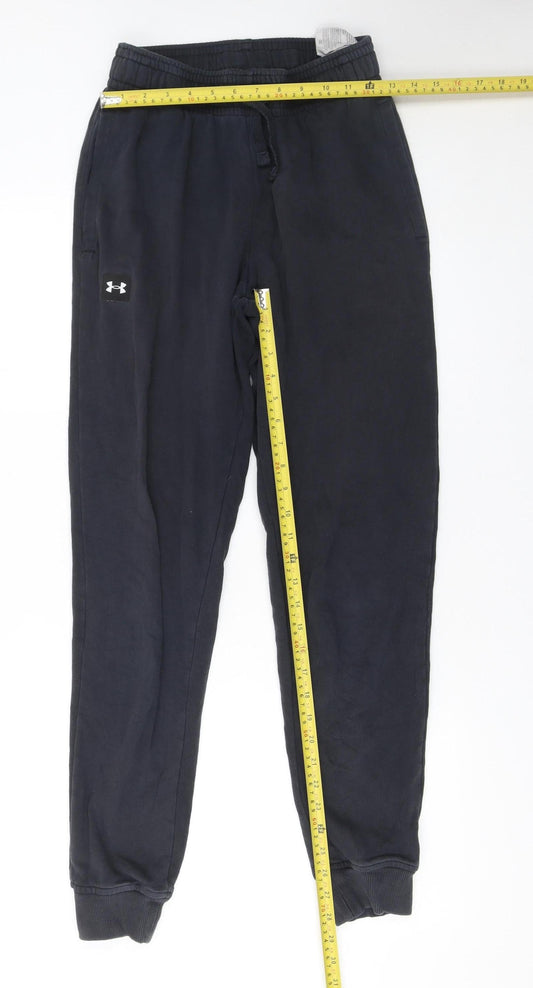 Under Armour Men's Black Jogger Trousers S Relaxed Fit Cotton Blend