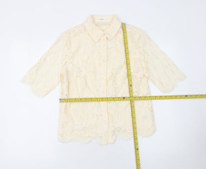 Womens UK Size 8 Gallery Beige Tunic Blouse