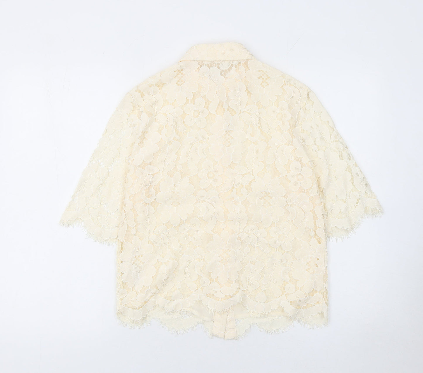 Womens UK Size 8 Gallery Beige Tunic Blouse