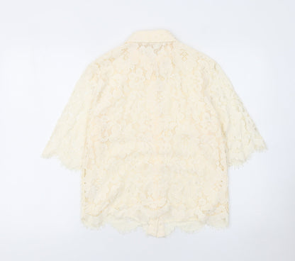 Womens UK Size 8 Gallery Beige Tunic Blouse