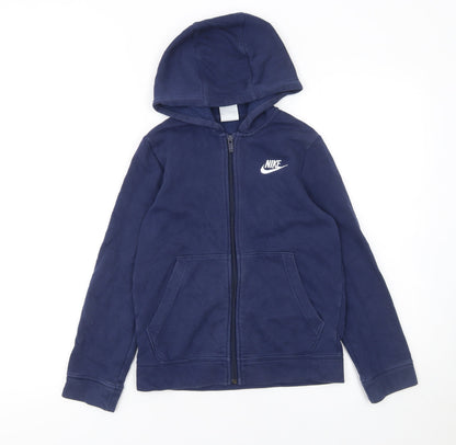 Boys UK Size 9-10 Years Nike Blue Full Zip Hoodie