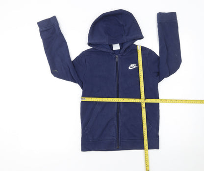 Boys UK Size 9-10 Years Nike Blue Full Zip Hoodie