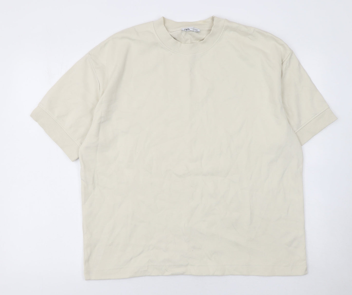 Mens UK Size M Zara Beige  T-Shirt