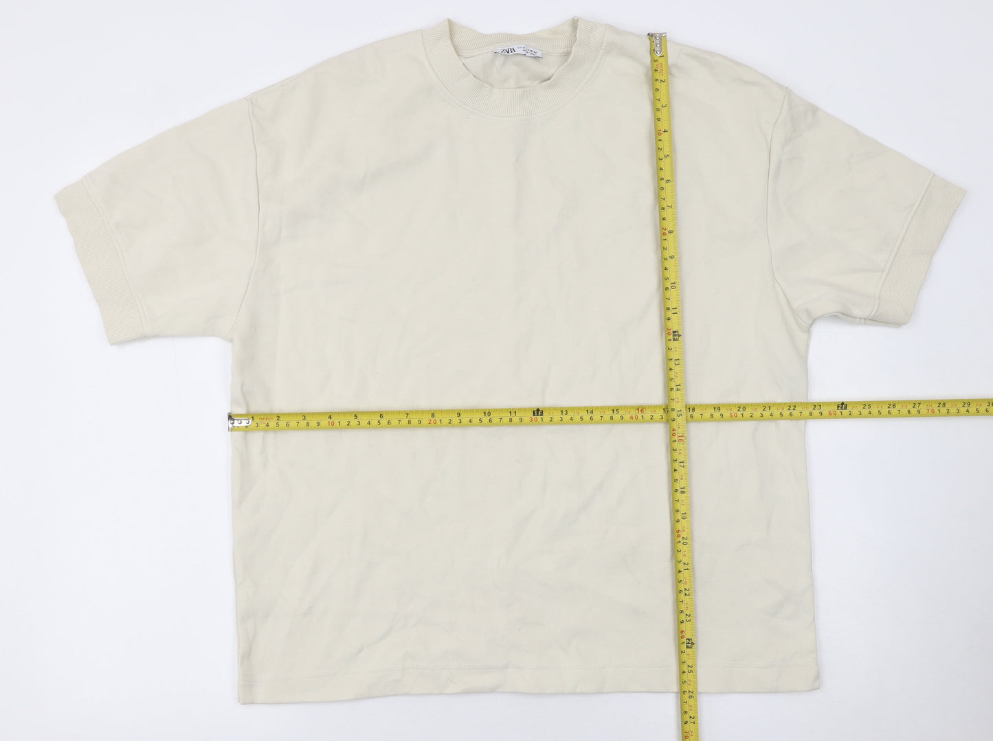 Mens UK Size M Zara Beige  T-Shirt