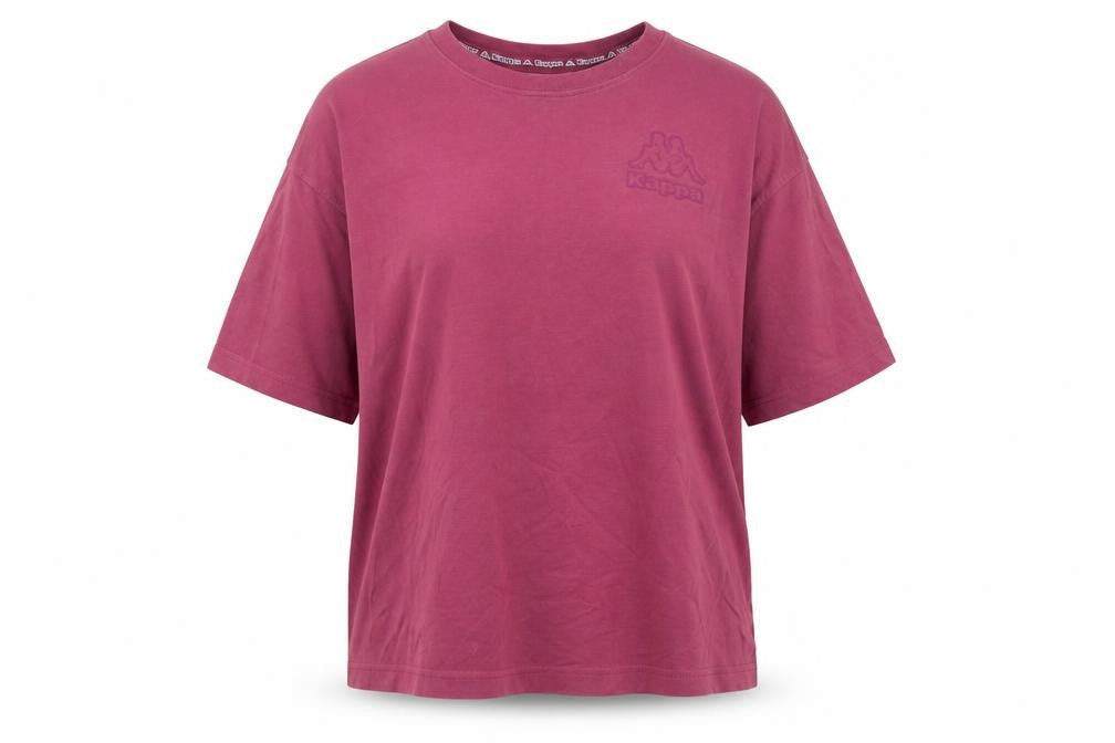 Front view of Primark Kappa x Primark women’s pink 2xs cotton crew neck t-shirt
