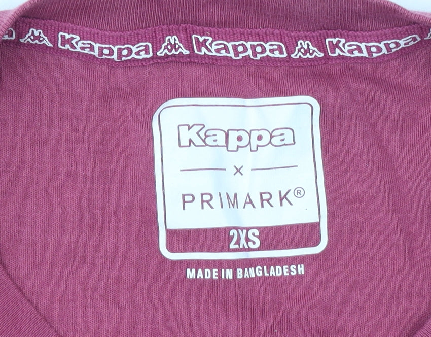 Womens UK Size 2XS Kappa x Primark Pink Basic T-Shirt