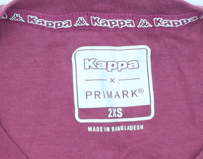 Womens UK Size 2XS Kappa x Primark Pink Basic T-Shirt