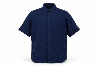 Alfani Men's Blue 2XL Short Sleeve Cotton Button-Up Shirt