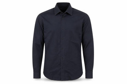 ONESIX5IVE Men Black Slim Fit Long Sleeve Button-Up Shirt 14.5in