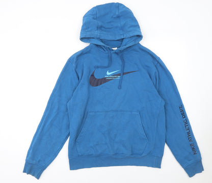 Mens UK Size S Nike Blue Pullover Hoodie