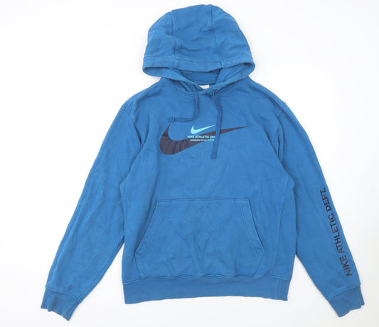 Mens UK Size S Nike Blue Pullover Hoodie