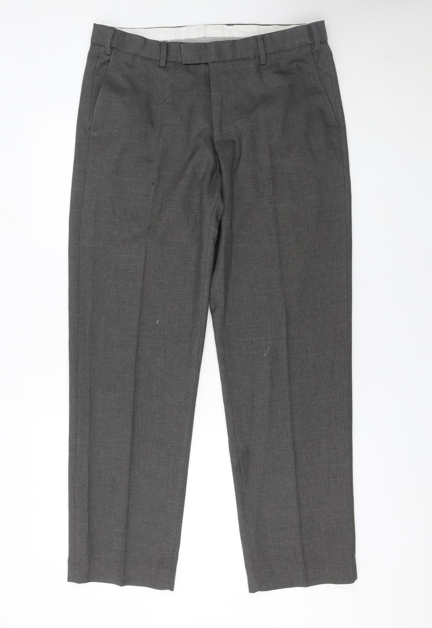 Mens UK Size 34 in Dunnes Stores Regular Fit Dress Pants Grey Trousers