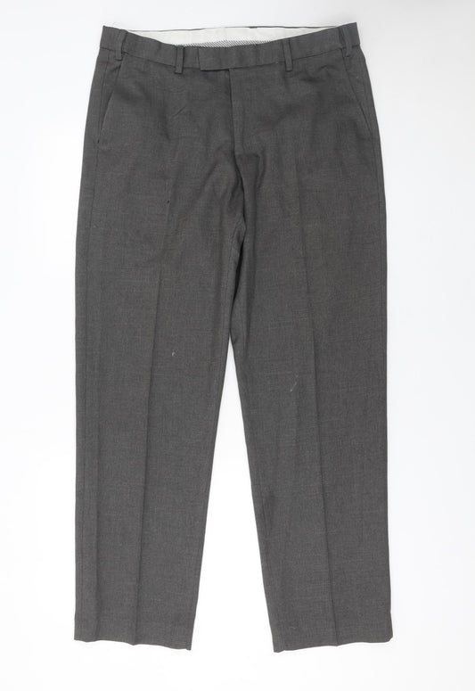 Mens UK Size 34 in Dunnes Stores Regular Fit Dress Pants Grey Trousers