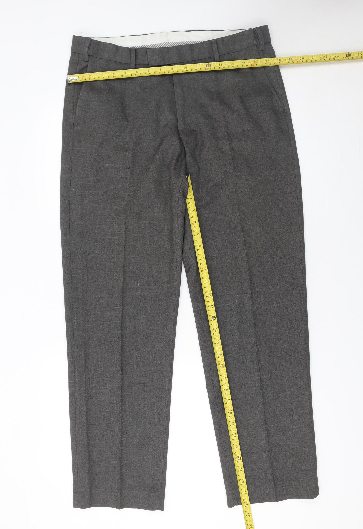Mens UK Size 34 in Dunnes Stores Regular Fit Dress Pants Grey Trousers