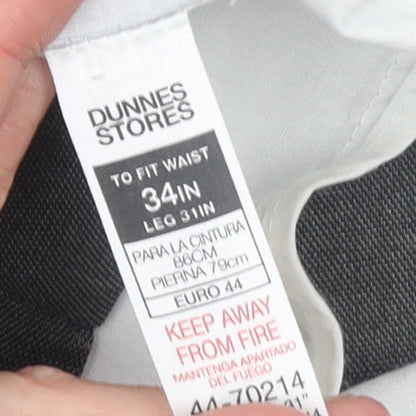 Mens UK Size 34 in Dunnes Stores Regular Fit Dress Pants Grey Trousers