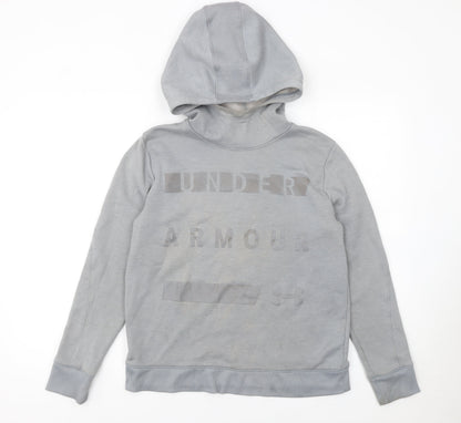 Mens UK Size S Under armour Grey Pullover Hoodie