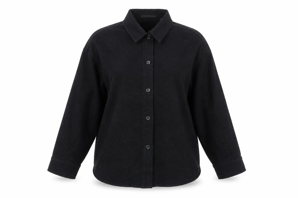 Womens UK Size XS Uniqlo Black Basic Button-Up
