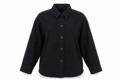Womens UK Size XS Uniqlo Black Basic Button-Up