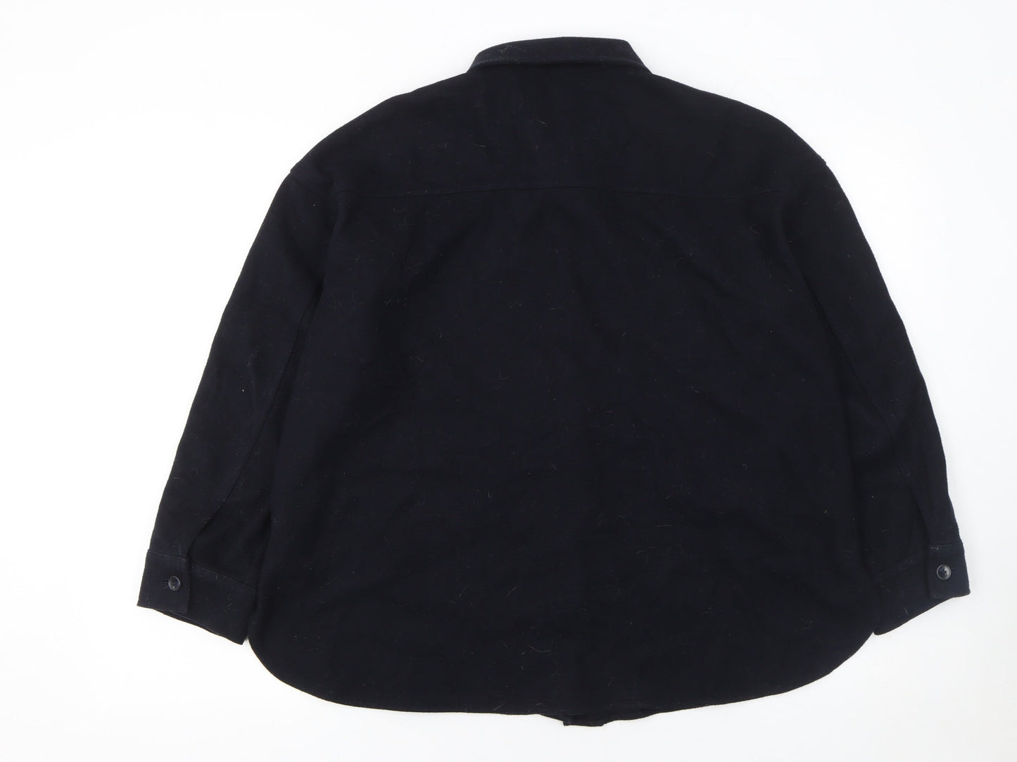 Womens UK Size XS Uniqlo Black Basic Button-Up